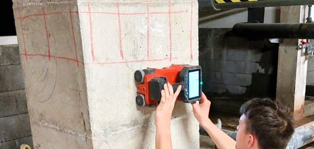 Wapeningsdetectie – Scannen van de wapening met een elektromagnetische scanner / FERROSCAN – BETON+ Wapeningsdetectie - Scannen van de wapening met een elektromagnetische scanner / FERROSCAN - BETON+